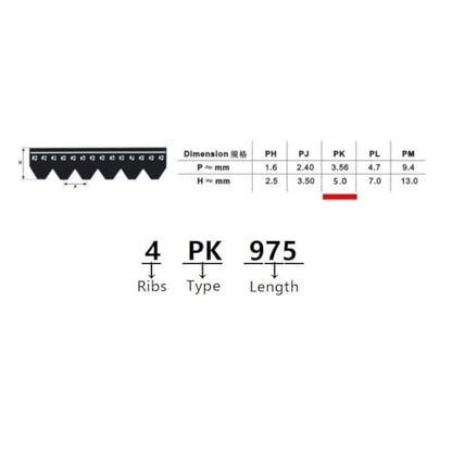 2 pcs V-Ribbed Belts, 6 Ribs 8 Ribs PK1685 PK1689 PK1690 PK1695 PK1700 Ribbed Poly-V Belt Multi-V Belts MINGPING(8PK1700)