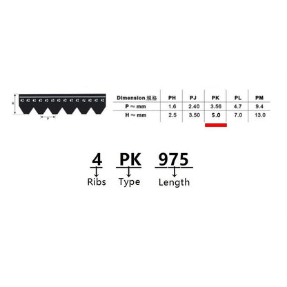2 pcs V-Ribbed Belts, 6 Ribs 8 Ribs PK1685 PK1689 PK1690 PK1695 PK1700 Ribbed Poly-V Belt Multi-V Belts MINGPING(8PK1700)