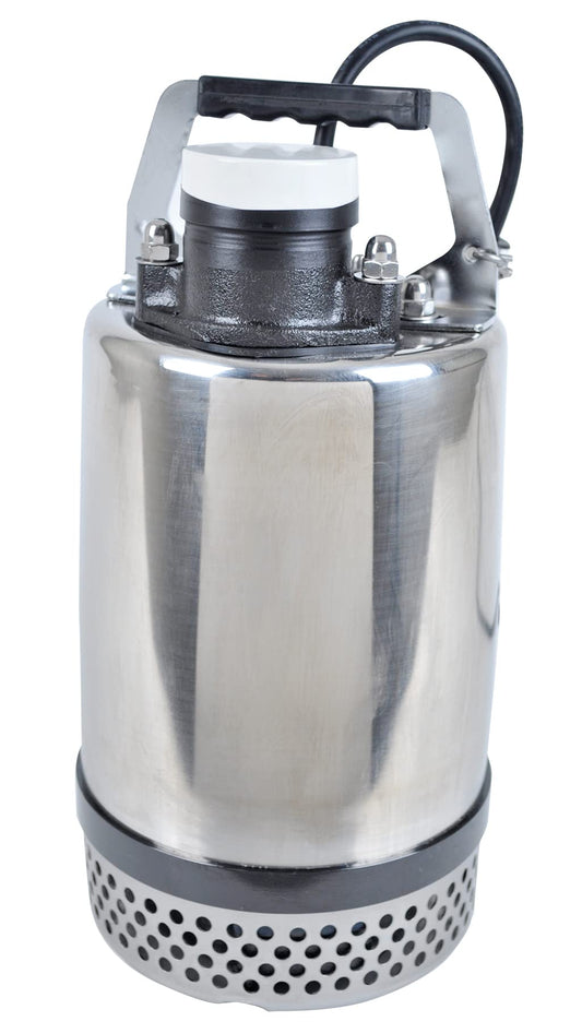 Little Giant FLS-400, 115-Volt, 3600 GPH, 1/2 HP Heavy-Duty Manual Stainless Steel Submersible Utility Pump with 20-Ft. Cord, Steel, 620240