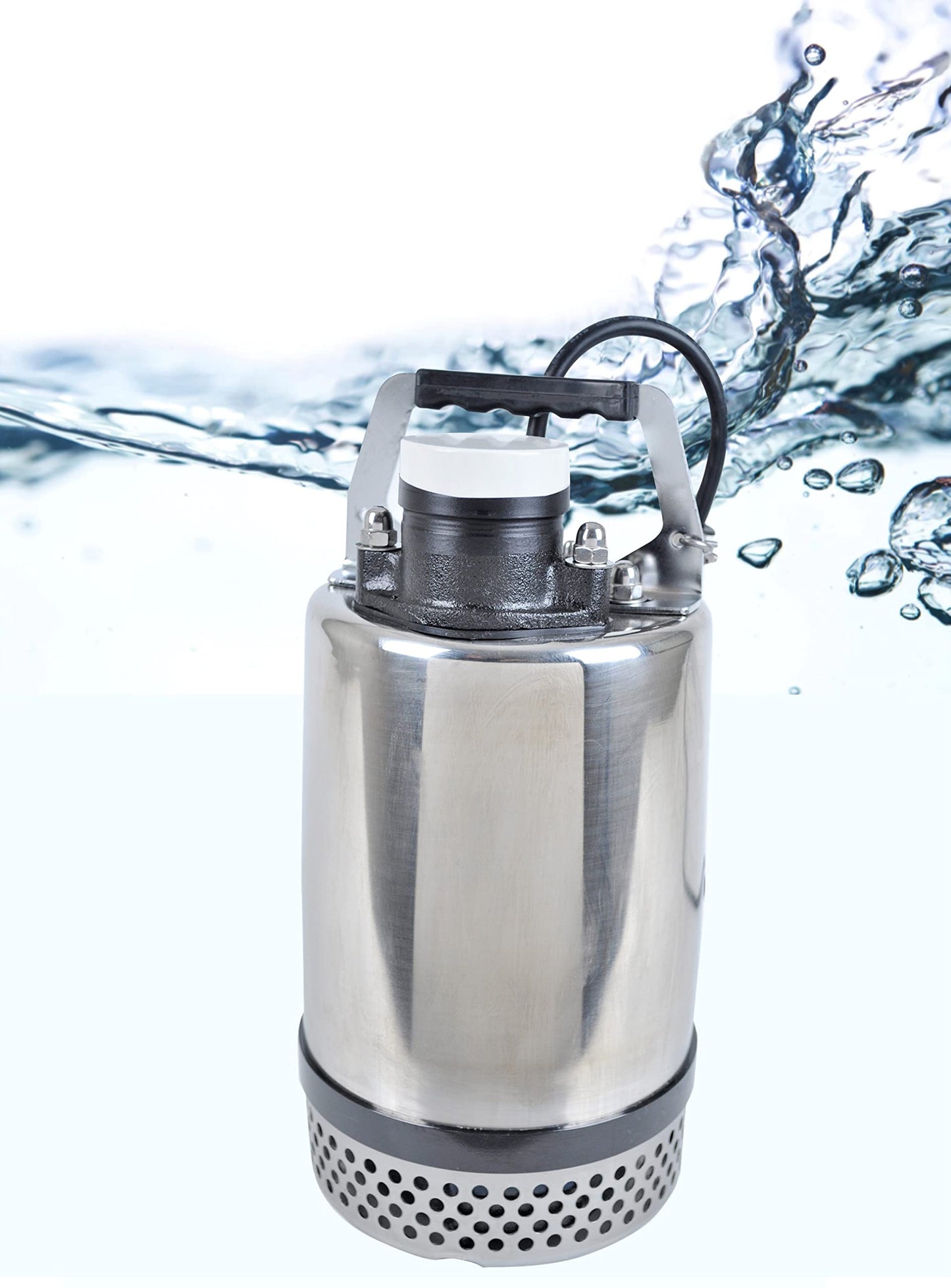 Little Giant FLS-400, 115-Volt, 3600 GPH, 1/2 HP Heavy-Duty Manual Stainless Steel Submersible Utility Pump with 20-Ft. Cord, Steel, 620240